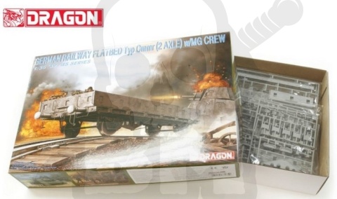 1:35 German Railway Flatbed typ Ommr (2 Axle) with MG crew