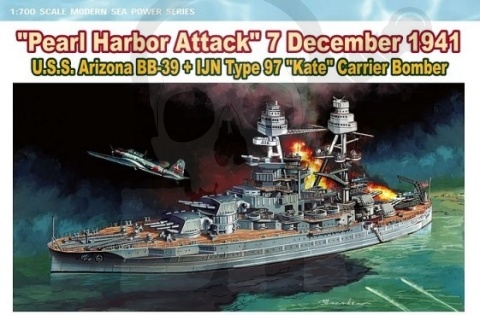 1:700 U.S.S. Arizona BB-39 + IJN Type 97 Kate Carrier Bomber - Pearl Harbor