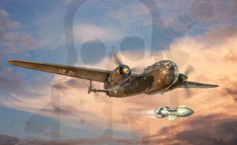 1:72 Model bombowca Dornier Do 217 K-1/K-2 with Fritz-X guided bombs