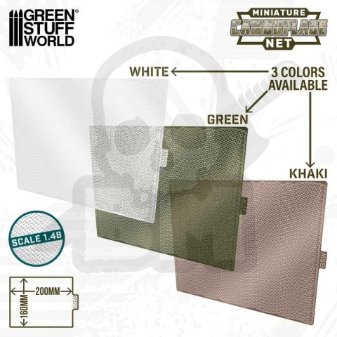 Miniature Camouflage Nets White 1:48 - miniaturowa siatka maskująca