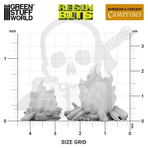 3D printed set - Campfires for 3mm LEDs 1:48-1-35 - ogniska 5 szt.