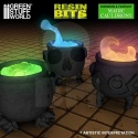 3D printed set - Magic Cauldrons for 3mm LEDs 1:48 - kociołki 5 szt.