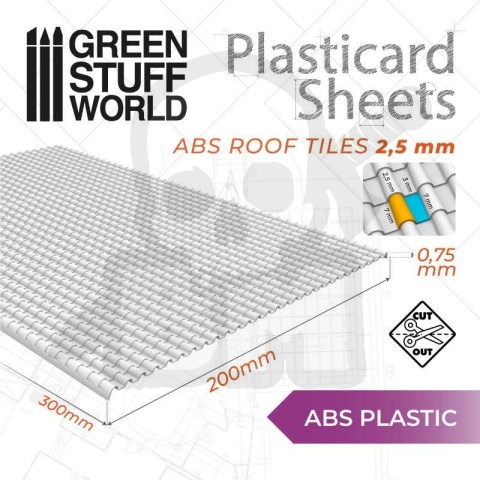ABS Plasticard - Dachówki Teksturowane blachy - A4