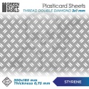 ABS Plasticard - Podwójny diamentowy arkusz teksturowany A4