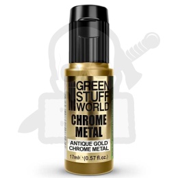 Chrome Paint Antique Gold 17ml - metaliczna modelarska farbka efekt lustra