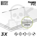 Foamed PVC 2 mm pianka modelarska 3x 20x30 cm