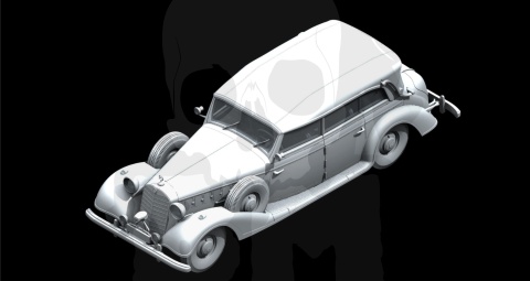 Mercedes Typ 770K Tourenwagen with open cover, WWII German Leader's Car 1:35