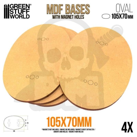 MDF Bases - Oval 105x70 mm 4 szt. podstawki pod figurki