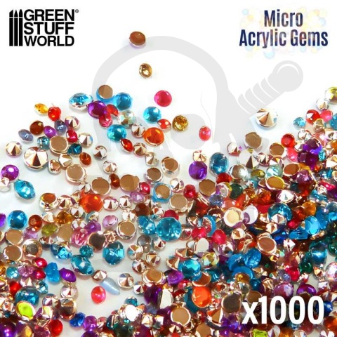 Micro Acrylic Gems - 1mm to 2.5mm klejnoty 1000 szt.