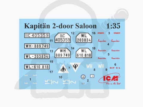 Kapitän 2-door Saloon, WWII German Staff Car model samochodu w skali 1:35