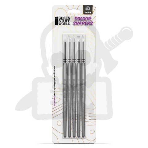 Green Stuff Pędzle silikonowe Size 2 - White 5szt.