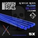 Pręty akrylowe - okrągłe 2,4 mm niebieskie
