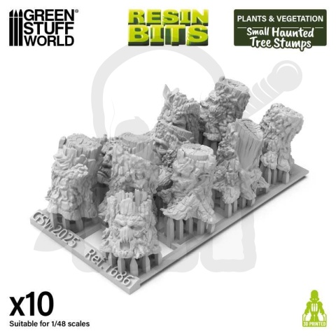 3D printed set - Small Haunted Tree Stumps - nawiedzone pieńki 10 szt.