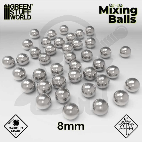 Zestaw 30 kulek o średnicy 8 mm do mieszania farb