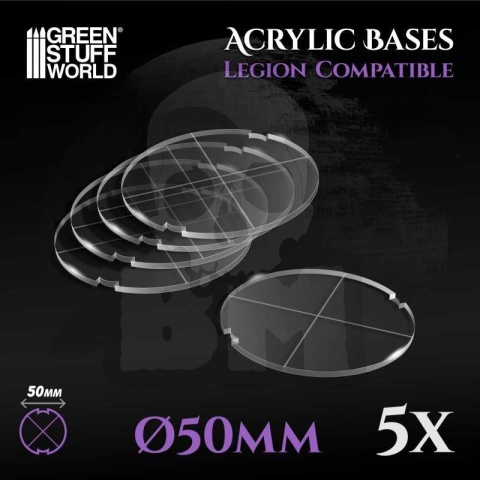 Acrylic Bases Clear 50mm Legion podstawki pod figurki 5 szt.