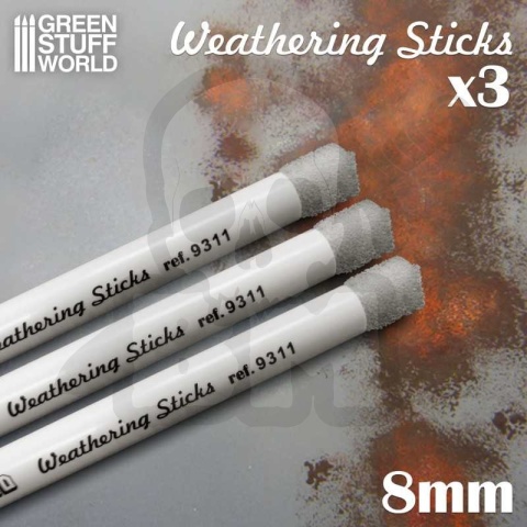 Green Stuff Pędzle do wheatheringu 3 szt. 8mm