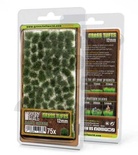 Static Grass Tufts 12mm - Dark Green