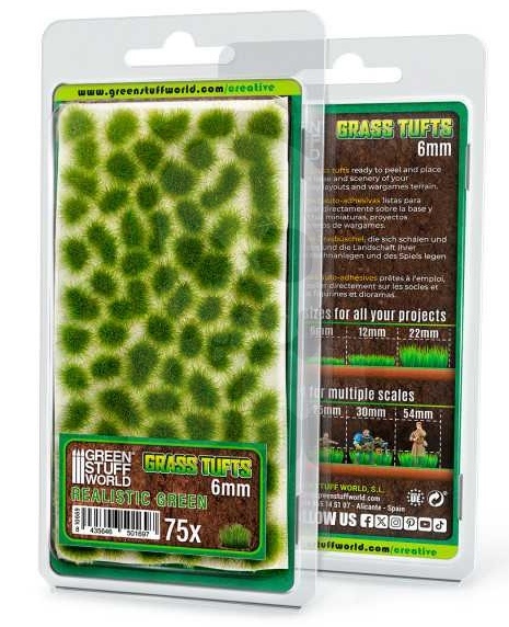 Static Grass Tufts 6mm - Realistic Green