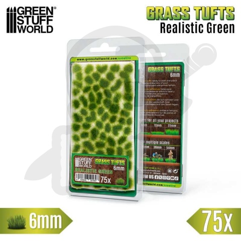 Static Grass Tufts 6mm - Realistic Green