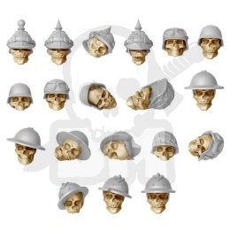3D printed set Skulls with Helmets 1:48 - czaszki w hełmach 40 szt.