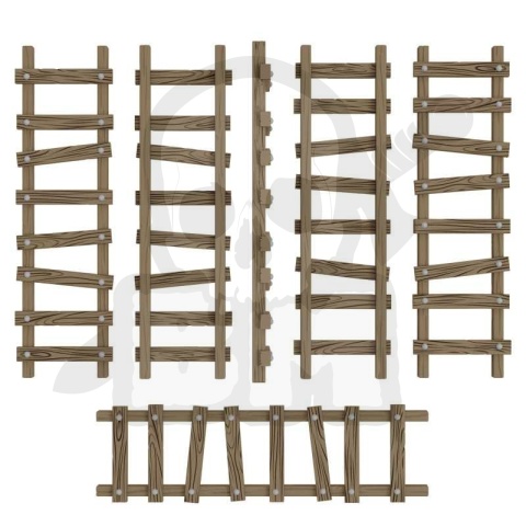 3D printed set Large Wooden Ladders 1:48-1:35 - drabiny 6 szt.
