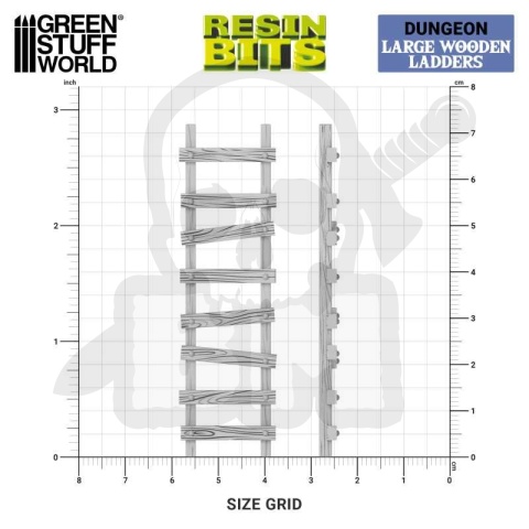 3D printed set Large Wooden Ladders 1:48-1:35 - drabiny 6 szt.