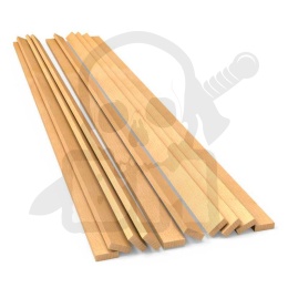 Basswood flat profile - 2x6x250mm - Profile płaskie z drewna lipowego 10 szt.