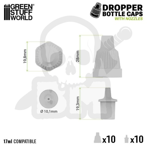 Standard nozzles and caps standardowe dysze i nakretki do buteleczek 10kpl