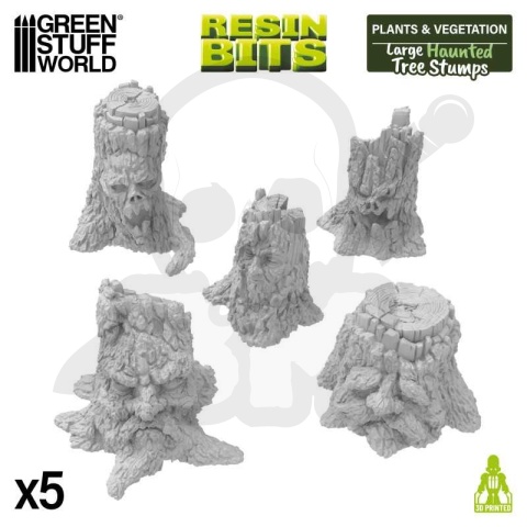 3D printed set -Haunted Tree Stumps - nawiedzone pieńki 5 szt.
