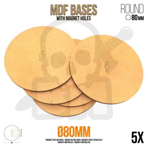MDF Bases - Round 80 mm podstawki pod figurki 5 szt.