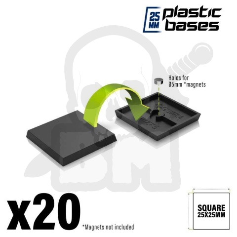 Plastic Bases 25x25 mm podstawki pod figurki 20 szt.