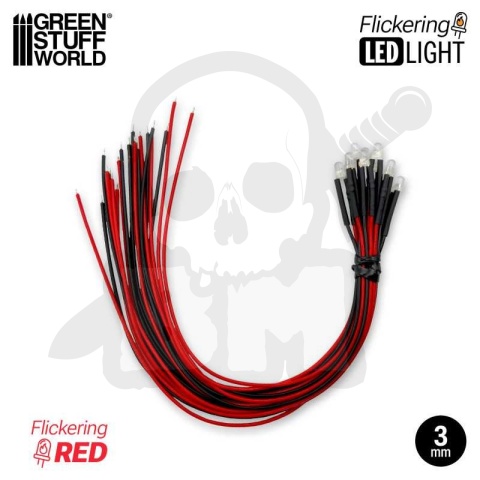 Czerwone migoczące diody LED 3 mm 10 szt.