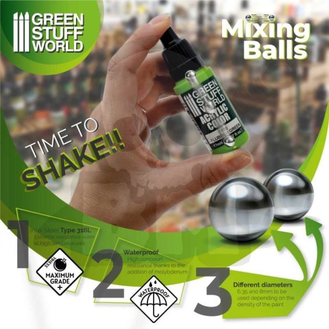 Zestaw 40 kulek o średnicy 6,35 mm do mieszania farb