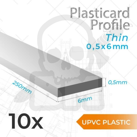 uPVC Plasticard - Profile Thin 0.5x6 mm 10szt.
