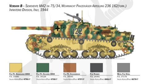 1:35 Semovente M42 da 75/34 (Upgraded Edition) - model działa samobieżnego
