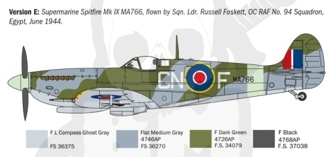 1:72 Model angielskiego myśliwca Spitfire Mk.V / Mk.IX Aces - pilot Zumbach