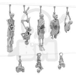 3D printed set - Hanging Skeletons 1:48 - szkielety wisielców 8 szt.