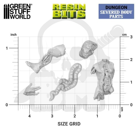 3D printed set Severed Body Parts 1:48 - rozczłonkowane ciała 30 kawałków