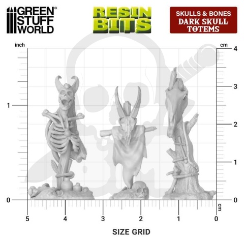 3D printed set - Dark Skull Totems 1:48-1:35 - czaszkowe totemy 8 szt.