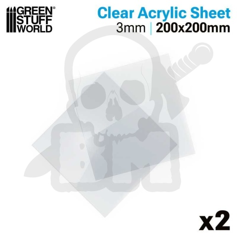 Acrylic sheet 200x200x3 mm - przezroczyste płyty akrylowe 2 szt.