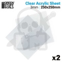 Acrylic sheet 250x250x3 mm - przezroczyste płyty akrylowe 2 szt.