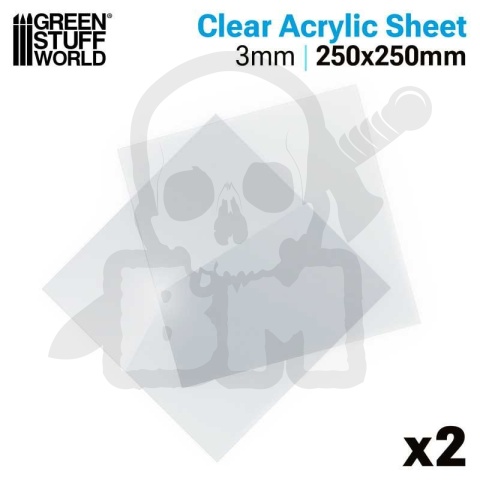 Acrylic sheet 250x250x3 mm - przezroczyste płyty akrylowe 2 szt.