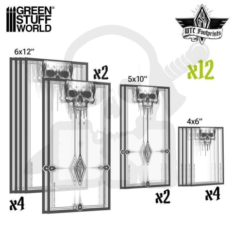 Skull Glasspack Footprints Wh40k compatible Przezroczyste podstawki 12 szt.