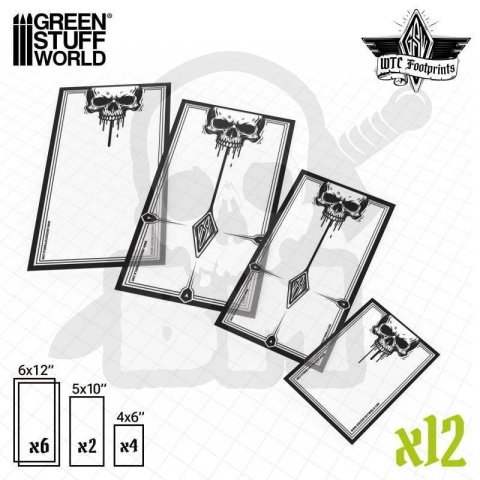 Skull Glasspack Footprints Wh40k compatible Przezroczyste podstawki 12 szt.