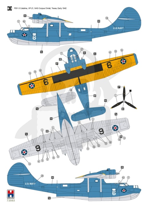 Hobby 2000 72083 Consolidated PBY-3 Catalina 1:72