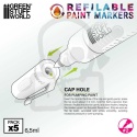 GSW Refillable markers - Size 2 - uniwersalne markery do farb 5 szt.