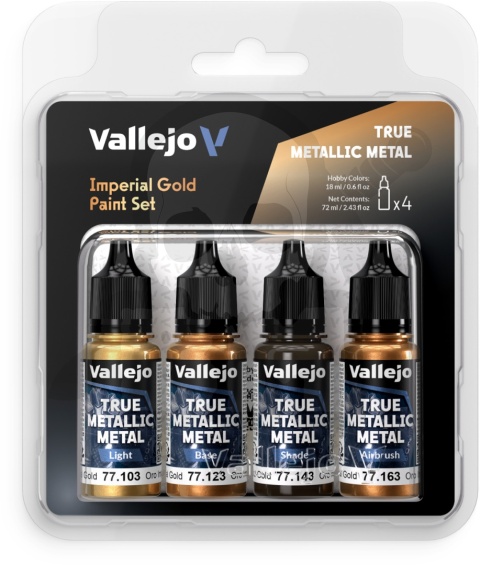 Vallejo 77252 True Metallic Metal Zestaw 4 farb Imperial Gold