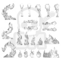 3D printed set Magic Effects Fire Spells 1:48-1:35