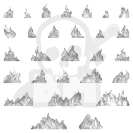 3D printed set Magic Effects Small Fire Flames 1:48-1:35