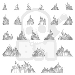 3D printed set Magic Effects Large Fire Flames 1:48-1:35